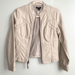 Cream Italian Leather Jacket
